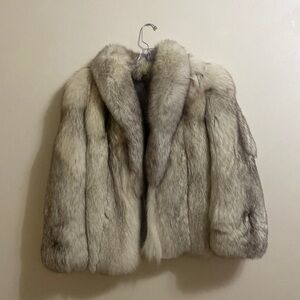 Silver fox fur coat